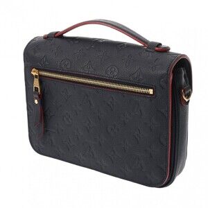 Louis Vuitton Handbag Pochette Rouge Blue Marine Leather Empreinte Metis